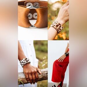6x leather cuffs various patterns